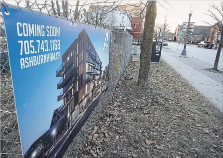  ?? CLIFFORD SKARSTEDT EXAMINER ?? A vacant property in East City, on Hunter Street E. across from the Ashburnham Ale House, will be the site of a new developmen­t by Ashburnham Properties. The project will include apartments, townhouses and retail locations, and will involve tearing down a building beside the trail.