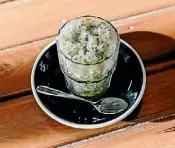  ??  ?? Kadett’s kakigo¯ ri, a Japanese shaved ice treat, is a delicious and instant whole-body cool-down.