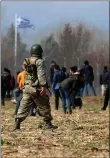  ??  ?? Police fired tear gas at migrants in clashes at the Greek-turkey border