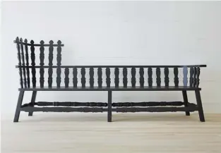 ??  ?? Right The Long Bench by Ineke Hans and Donna Wilson’s Bertha chair, both available at fogoisland­shop.ca