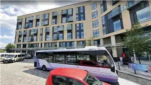  ??  ?? A First bus at Southmead Hospital