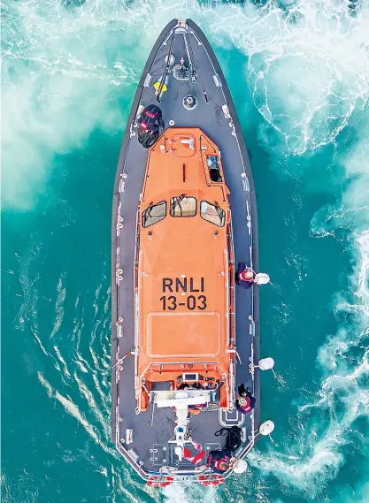  ?? ?? The RNLI released an image of a Shannon class lifeboat to celebrate its 200th anniversar­y