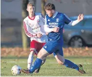  ??  ?? Tayport (blue) were 3-2 winners over Polonia in the Sunday League at Fairmuir.