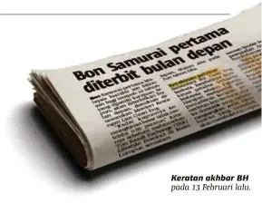  ??  ?? Keratan akhbar BH pada 13 Februari lalu.