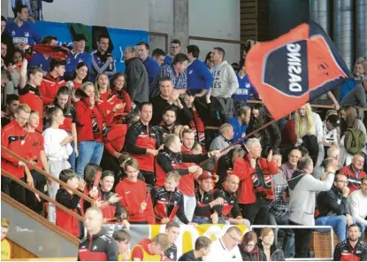  ?? Fotos: Reinhold Rummel ?? Die Dasinger Fans, die „rote Wand“, sorgten auch bei der Endrunde in Günzburg für mächtig Stimmung auf den Rängen. Dass es nicht zum Einzug ins Halbfinale reichte, war nur ein kleiner Wermutstro­pfen.