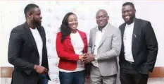  ??  ?? Director Tech Services, Ayo Akanbi; (left), Director Sales and Marketing, Dammy Akanbi; Director Business Developmen­t, Yeside Ireobhude of Busicon Nigeria Limited at the App Challenge Launch in Lagos