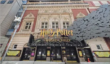  ?? Cindy ord/getty Images north america/tns ?? An exterior view of “Harry Potter and the Cursed Child” at Lyric Theatre on June 29, 2020, in New York.