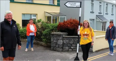  ??  ?? Launching the big Ballybunio­n ‘walk’ to Croke Park on Monday were John Dee, Brid Griffin, Maggie O’Neill and Grainne Toomey.