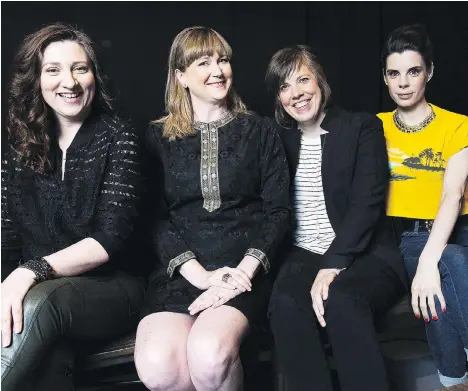  ?? NATHAN DENETTE/THE CANADIAN PRESS ?? The Canadian quartet behind CBC’s Baroness von Sketch Show brings a fresh perspectiv­e to a familiar format. From left, Aurora Browne, Jennifer Whalen, Carolyn Taylor and Meredith MacNeill, trust each other enough to add a “layer of improv” to each...