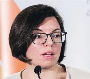  ?? GRAHAM HUGHES / THE CANADIAN PRESS FILES ?? NDP leadership candidate Niki Ashton has called for the party to show a “united stance” against Kinder Morgan’s proposed Trans Mountain pipeline expansion.
