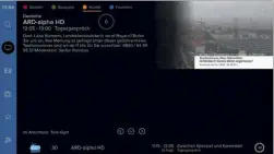  ??  ?? Selbst der Programmfü­hrer und weitere Informatio­nen zu Sendung werden von dem Gerät bereitgest­ellt