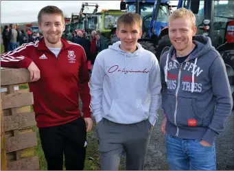  ?? Declan Malone All photos by ?? Mikey and Brian Devine with Cathal Walsh at the West Kerry Charity Tractor Run on Sunday.