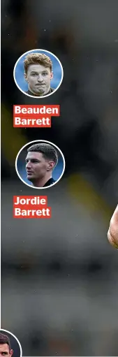  ?? ?? Beauden Barrett
Jordie Barrett