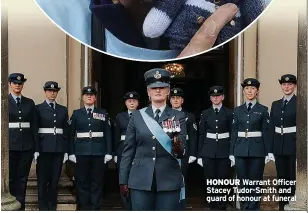  ?? ?? HONOUR Warrant Officer Stacey Tudor-Smith and guard of honour at funeral