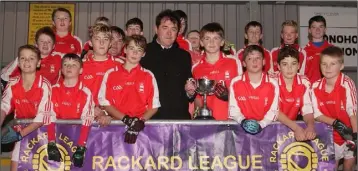  ??  ?? Eoin Whelan, captain of the Fethard team, receives the cup from Jim Dempsey.