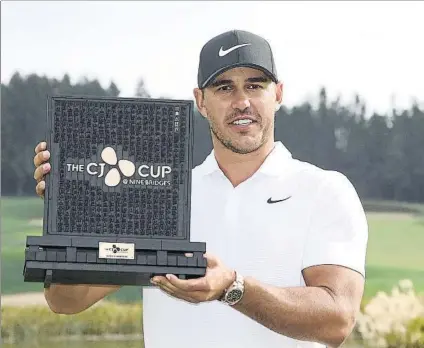  ?? FOTO: GETTY ?? Doble satisfacci­ón para un dominador Brooks Koepka Triunfo en la Jeju Island, en Corea del Sur, y desde hoy nuevo nº1 mundial