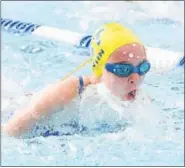  ?? RACHEL WISNIEWSKI — FOR DIGITAL FIRST MEDIA ?? Abigail Flynn swims the 25m butterfly race for Towamencin at the Bux-Mont Swim League B Championsh­ips Wednesday.