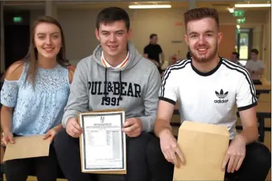  ??  ?? Marist Leaving Cert students, Yuliya Ivashyna, Conor Finn and Marcus McElroy.