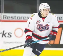  ?? TROY FLEECE ?? Defenceman Makai Mitchell is feeling much more comfortabl­e with his play in his second WHL season with the Regina Pats.