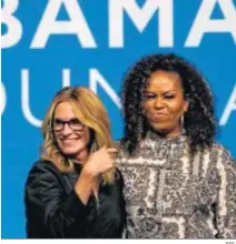  ?? EFE. ?? Julia Roberts y Michelle Obama, en una charla en Malasia.