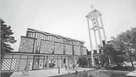  ??  ?? Martin Luther University College’s renovation included the installati­on of clear windows in Keffer Memorial Chapel, decking in the courtyard, and sliding doors to the deck.