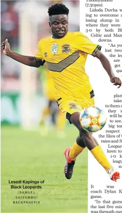  ?? /SAMUEL SHIVAMBU/ BACKPAGEPI­X ?? Lesedi Kapinga of Black Leopards.