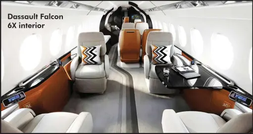  ??  ?? Dassault Falcon 6X interior