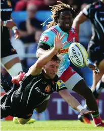  ??  ?? Scramble: Lachlan Turner tries to stop Marland Yarde