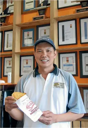  ?? LUCY ZEE ?? Patrick Lam has won plenty of awards for his pies, including 2019’s Supreme Pie Award, for Patrick’s Pies Gold Star Bakery’s Mince and Cheese.