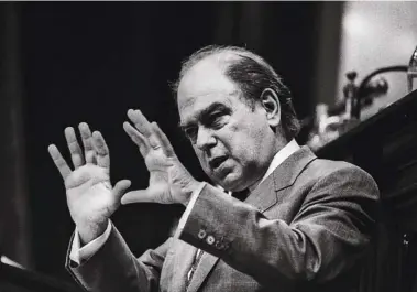  ?? PEDRO MADUEÑO ?? Pujol al Parlament, en una imatge del 1985