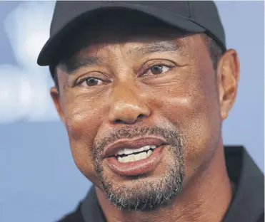  ?? PICTURE: MICHAEL REAVES/GETTY IMAGES ?? Tiger Woods at his pre-pga Championsh­ip press conference at Valhalla Golf Club yesterday