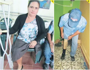  ?? FOTOS: EL HERALDO ?? (1) Karla Mendoza perdió su pierna izquierda luego de padecer cáncer, por lo que utiliza muletas para poder desplazars­e. (2) Al menos 20 personas quedaron lisiadas a consecuenc­ia de las minas.