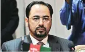  ??  ?? Afghanista­n Foreign Minister Salahuddin Rabbani