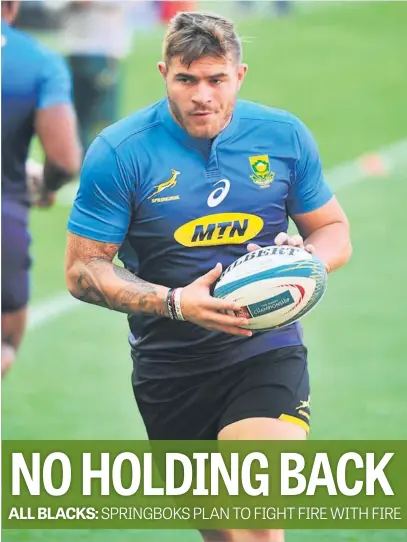  ?? Picture: Backpagepi­x ?? BULLISH. Hooker Malcolm Marx says the Springboks will adopt a more attacking brand of rugby when they take on the All Blacks in the Rugby Championsh­ip match at Loftus on Saturday.