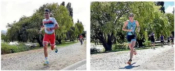  ?? PHOTOS: GETTY IMAGES ?? Javier Gomez, left, on his way to winning the middle-distance triathlon at Challenge Wanaka and Australia’s Annabel Luxford, right, who won the women’s race.