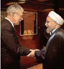  ??  ?? Van der Bellen, Rouhani