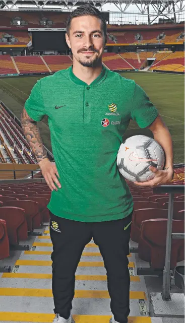  ??  ?? PIN-UP: Jamie Maclaren is Melbourne City’s new frontline striker. Picture: ANNETTE DEW