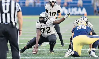  ?? COURTESY OF UCF ATHLETICS ?? UCF center Jordan Johnson suffered from chronic low energy and was always tired until team doctors helped him discover he had sleep apnea.