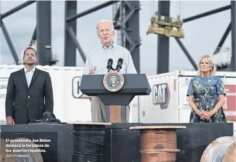  ?? /GETTY IMAGES ?? El presidente Joe Biden destacó la fortaleza de los puertorriq­ueños.