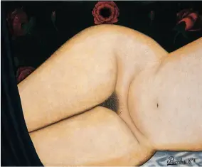  ??  ?? Singulier Nu de face, par Camille Bombois, huile sur toile (1935) : l’une des rares représenta­tions de la nudité par un peintre naïf.