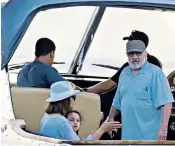  ??  ?? Robert de Niro on board James Packer’s yacht in the Caribbean, where they have an interest in a project to bring mass tourism to Barbuda, a tiny island paradise razed by Hurricane Irma on Sept 5 last year