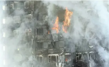  ?? PICTURE: AP ?? DEADLY: Smoke billows from a high-rise apartment building in west London yesterday.