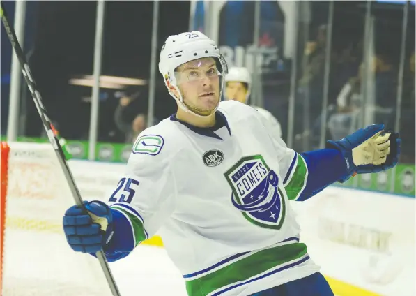  ??  ?? Utica Comets’ Brogan Rafferty was the AHL’s third-leading defence scorer with 45 points this season.