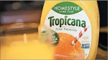  ?? DANIEL ACKER/BLOOMBERG ?? Tropicana owner PepsiCo has lined up a marketing campaign to boost the 70-year-old brand among millennial­s — ages 18 through 34.