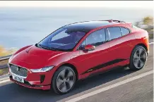  ?? JAGUAR ?? The Jaguar I-Pace electric vehicle premiered in March. Global automakers are rolling out more production-ready electric vehicles to challenge Tesla’s dominance in the luxury electric car segment.