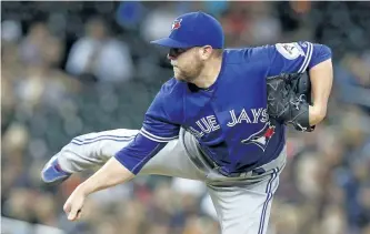  ?? PAUL SANCYA/ AP FILES ?? Toronto designated relief pitcher Drew Storen for assignment on Sunday. The Blue Jays now have 10 days to trade Storen. If he clears waivers, he can ask for his release or can accept a role in Toronto’s minor-league system.