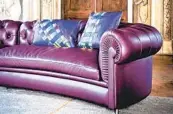  ?? POLTRONA FRAU ?? The tufted Chester Line sofa by Renzo Frau has been updated and is now available in Ume, a dark plum that’s part of a new palette called Colorspher­e, designed by colorist Giulio Ridolfo.