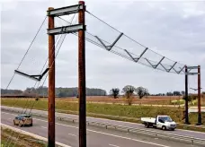  ?? ?? Flop: One of the seven gantries outside Norwich