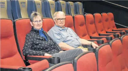  ?? ADAM MACINNIS/THE NEWS ?? Kathy Dodds and Steve MacLean hope that a large crowd will join them at Cineplex Theatres on Feb. 27 as the Plaid Marquee shows The Lighthouse on the big screen.