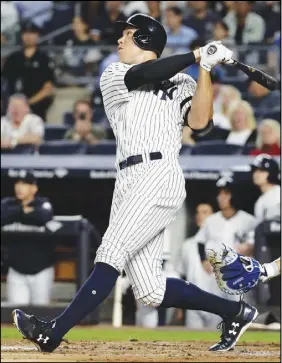  ?? AP PHOTO ?? Aaron Judge leads the American League with 51 home runs. He also leads in strikeouts, with 205 in 536 at-bats heading into last night’s action.